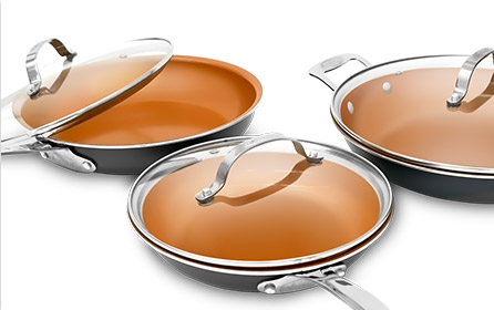 Gotham Steel 13.98-in Aluminum Cookware Set with Lid in the Cooking Pans &  Skillets department at