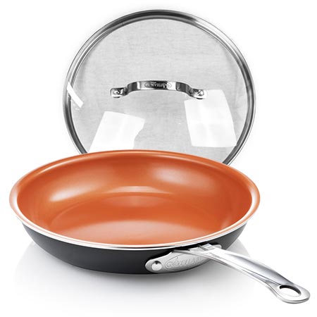 Gotham Steel Stainless Steel Premium 12” Frying Pan, Triple Ply Reinforced  with Super Nonstick Ti- Cerama Copper Coating and Induction Capable